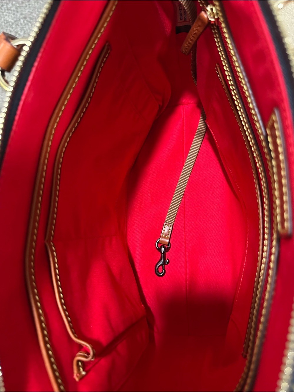 Dooney & Bourke Navy and Brown Signature Tote - Picture 13 of 16